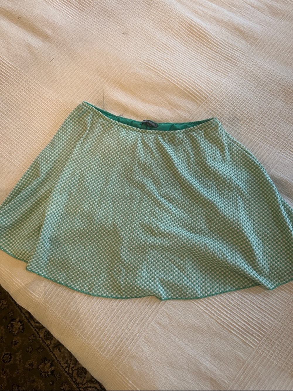 Light Green Patterned A-Line Women's Skort